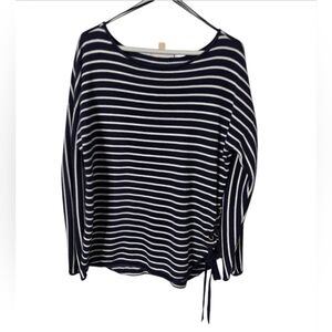 Michael Kors Navy Blue and White Striped Women's Knit Top Size S *